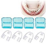 Zahnschutz für Zähneknirschen, 4 Stück, Zahnschutz für Bruxismus, Tmj, Schnarchen, ohne Farbzusatz, individuelle Passform