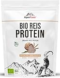 AlpenPower BIO REISPROTEIN 600 g - 100% reines Reisprotein-Isolat ohne Zusatzstoffe - Hochwertiges veganes Eiweiß-Pulver mit 85% Protein -Vielseitig anwendbar