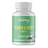 Vitabay Vitamin D-Depot 5.600 I.E. • 300 vegane Tabletten • Wochendosis • 800 I.E. pro Tag