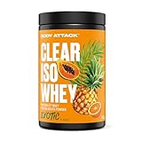 Body Attack Clear Iso Whey - Exotic - 390 g - Summer Edition - Erfrischendes, klares Whey Protein Isolat - bis zu 24 g Protein & 11.400 mg EAAs pro Iso Whey Shake, zucker-& fettfrei