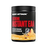 Body Attack INSTANT EAA PULVER - Ice Tea Peach, 500g - Made in Germany - 8 essentielle EAA Aminosäuren für eine Protein reiche Ernährung & Muskelaufbau Training - 10300 mg EAAs pro Shake