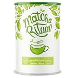 Matcha Pulver - 210g - Matcha Latte - Feinster heiliger japanischer Zeremonien-Matcha ergänzt mit Kokosmilch, Weizengras und Gerstengras