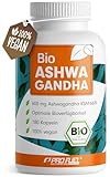 𝗕𝗜𝗢 Ashwagandha Kapseln 180x mit KSM-66 Bio-Ashwagandha - 600 mg Ashwagandha-Wurzelextrakt in Bio-Qualität - ohne unerwünschte Zusatzstoffe - laborgeprüft mit Zertifikat - Vorrat für 3 Monate