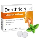 Dorithricin Halstabletten Classic 40 Lutschtabletten bei Halsschmerzen & Schluckbeschwerden - bekämpft Bakterien & Viren - Minzgeschmack - ab 2 J
