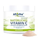 APOrtha natürliches Vitamin C hochdosiert I 250 g Vitamin C Pulver vegan aus Acerola-Extrakt und Hagebutten-Extrakt I hochdosiertes natürliches Vitamin C Acerola Vitamin C