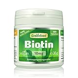 Biotin, 10 mg, hochdosiert, 180 Tabletten - gut für Haut und Haare. OHNE künstliche Zusätze. Ohne Gentechnik. Vegan.