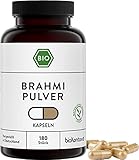 Brahmi Kapseln BIO | 180 Stück vegane Kapseln | 1500 mg je Tagedosis | ohne Zusätze | in Deutschland hergestellt und laborgeprüft | bioKontor