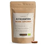 Cupplement - Astaxanthin 60 Kapseln - Organisch - 8 mg pro Kapsel - 5% Extrakt - Keine Tabletten, 12, 6, 4 mg, Buch Pulver - Nahrungsergänzung - Superfood - Astaxanthin - Astaxantin - Plankton - Bio