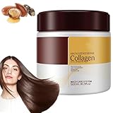 Collagen Hair Mask,Deep Repair Conditioning Treatment,Argan Oil,Collagen Hair Mask Essence for Dry,Damaged Hair,All Hair Types 500ml (16.90 fl.oz)
