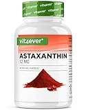 Astaxanthin 12 mg - 60 Softgel Kapseln (4 Monatsvorrat) - Premium: Echtes Astaxanthin aus reiner Haematococcus Pluvialis-Mikroalge - Optimiert mit Vitamin E & Olivenöl - Laborgeprüft