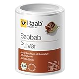 Raab Vitalfood Bio Baobab Pulver, glutenfrei, vegan, Fruchtpulver, hergestellt & laborgeprüft in Deutschland, Fruchtpulver gemahlen, 1er Pack (1 x 90 g)