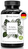 Only Nature® R Alpha Liponsäure 300mg - hochdosiert - 120 laborgeprüfte Kapseln - vegan - ohne Zusätze - in Deutschland produziert - R-Alpha-Liponsäure
