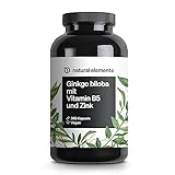 Ginkgo biloba – optimal dosiert mit 3750mg pro Kapsel (50:1 Extrakt) – 365 Kapseln – mit Vitamin B5 & Zink – vegan, ohne unnötige Zusätze – in Deutschland produziert & laborgeprüft