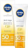NIVEA SUN UV Gesicht Q10 Anti-Age Sonnenschutz mit LSF 50 (50 ml), feuchtigkeitsspendende Gesichtssonnencreme, Anti-Falten Sonnencreme mit Schutz vor UVA/UVB-Strahlen