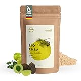 BIO Amla Pulver 250 g, Amalaki (indische Stachelbeere), rückstandskontrolliert, nach EU-ÖKO-Standard produziert, vegan, laktose- & glutenfrei, ohne Zusätze, Bio Rohkost-Qualität, BIONUTRA®