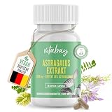 Vitabay Astragalus Extrakt | 90 vegane Kapseln | Hochdosiert mit 1600 mg hochwertigem Extrakt pro Kapsel | 10% Polysaccharide | Laborgeprüft & hergestellt aus hochwertigen Rohstoffen