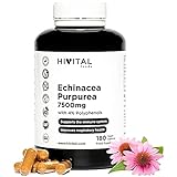 Echinacea 7500 mg. 180 vegane Kapseln für 6 Monate. Echinacea Purpurea-Extrakt mit 4% Polyphenolen zur Stärkung der Abwehrkräfte und des Immunsystems sowie zur Unterstützung der oberen Atemwege