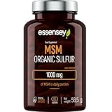 ESSENSEY - MSM Organic Sulfur I 1000 mg I 90 Kapseln I Hochdosiert I Vegetarier & ohne Zusätze I 45 Tagesdosen I Leicht zu schlucken I Laborgeprüft