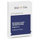 BIO-H-TIN Vitamin H 5 mg (Biotin) für gesunde Haare & Nägel, 90 Tabletten für 6 Monate