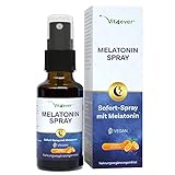 Melatonin Spray - Sofortspray extra hochdosiert mit 0,5 mg Melatonin pro Sprühstoß - Einschlafspray - Ohne Alkohol - Laborgeprüft - Vegan - Orangen Geschmack - 30 ml