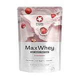 MaxiNutrition 100% Whey Premium-Proteinpulver Erdbeere 420g, ohne künstliche Aromen, Eiweißpulver aus 100% Molke, ergibt 14 Protein-Shakes à 23g Eiweiß, low carb, inkl. Vitamin B6, Made in Germany