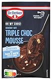 Dr. Oetker OH MY CHOC! Heavenly Soft Triple Choc Mousse | Mousse Schokolade | Mousse au Chocolat: 70 g Cremepulver für Schokoladenmousse mit Choco-Chips