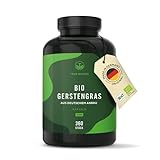 Bio Gerstengras - 360 Kapseln (500mg) - 3.000mg hochdosiert pro Tagesdosis - Deutscher Anbau - Vegan - TRUE NATURE