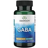 Swanson GABA (Gamma-Aminobuttersäure), 500mg, hochdosiert, 100 Kapseln, Laborgeprüft, Sojafrei, Glutenfrei, Ohne Gentechnik