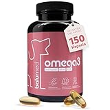 balumed® Omega 3 Kapseln für Hunde - 150 x 1.000 mg - hochdosiert - Unterstützung für Gehirn, gesunde Haut + aktives Herz - Anti-Aging - 30% DHA und EPA