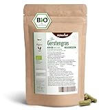 Gerstengras Kapseln Bio Nachfüllpack 400 Stück | fein gemahlenes Gerstengras im Kapsel-Format | aus kontrolliert biologischem Anbau | ohne Zusätze | vegane Kapselhülle | vom Achterhof