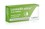 Loratadin axicur 10 mg Tabletten, zur Behandlung von Allergien - Lindert allergische Symptome wie brennende Augen, Niesen, laufende Nase, Juckreiz und Hautrötungen, 50 St