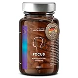 N°4 FOCUS - Brain Booster mit CDP Cholin, Hericium, Ginkgo Biloba, Brahmi - Gedächtnis & Konzentration - 60 Nootropic Kapseln - Alternative zu Konzentrations Tabletten