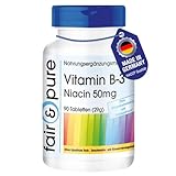 Fair & Pure® - Vitamin B3 Tabletten - 90 Tabletten - Niacin 50mg als Nicotinamid - flush-free - vegan - ohne Magnesiumstearat