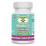 Vitamin B1 Kapseln - 200 mg Thiamin - hochdosiert - natürlich - Qualität aus Deutschland - ohne Zusätze - vegan - laborgeprüft - Thiaminhydrochlorid - kleine Kapseln statt Tabletten - Vitamineule®