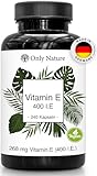 NEU: Vitamin E Kapseln – 240 vegane Kapseln – 268 mg (400 IE) – Made in Germany & Laborgeprüft – Vitamin E hochdosiert – Tocotrienol - Natürlich & 100% Vegan