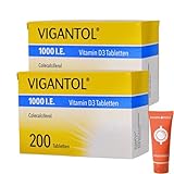 Vigantol 1000 I.E. Vitamin D3 Tabletten Colecalciferol bei Vitamin D Mangel und unterstützend bei Osteoporose I Sparset mit give-away von Pharma Perle (2 x 200 St.)