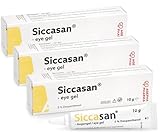 Siccasan Gel Augentropfen für trockene Augen mit Dexpanthenol und Carbomer zur Heilung gegen trockene Augen. 3er pack