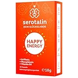 serotalin ORIGINAL KAPSELN | Energie, Motivation & Fokus mit Griffonia + Vitamin D3 + Phenylalanin - Vitamin B12, B6, Zink, Chrom + Koffein | 100% vegan, 30 Kapseln für 1 Monat