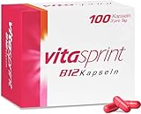 Vitasprint B12 Kapseln, 100 St. - Mit viel Vitamin B12 zur Besserung des Allgemeinbefindens, für mehr Energie und weniger Müdigkeit und Erschöpfung