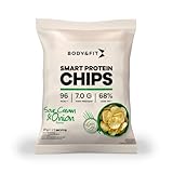 Body & Fit Smart Protein Chips - Eiweiß Snack Soja- und Kartoffelchips 12x23 gramm (Sour Cream & Onion)