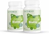 Ambrosial Biotin Haarwuchsmittel Pflanzliche Biotin Ergänzungen Hohe Stärke 2500mcg Biotin Tabletten Haare Haut & Nägel Vitamine für Frauen & Männer (2er Pack)