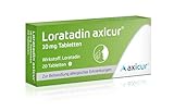 Loratadin axicur 10 mg Tabletten, zur Behandlung von Allergien - Lindert allergische Symptome wie brennende Augen, Niesen, laufende Nase, Juckreiz und Hautrötungen, 20 St