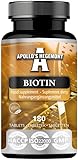 Biotin 10 mg pro Tablette - 180 Vegane Tabletten - 720 Portionen - Unterstützt gesunde Haut, Nägel und Haare -Vitamin B7 Supplement - von Apollo's Hegemony