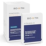 Minoxidil BIO-H-TIN 50 mg/ml Spray, Lösung zum Auftragen auf die Kopfhaut 3x 60 ml + BIO-H-TIN Vitamin H 2,5 mg 84 Tabletten für 12 Wochen