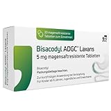 BISACODYL ADGC Laxans – 20 St - Abführmittel bei Verstopfungen für erleichterten Stuhlgang - wirksam und gut verträglich – Stuhlweichmacher - Darmbewegung wird angeregt – planbare Erleichterung