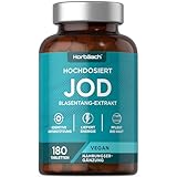 Jod Tabletten | 180 Vegane Stück | für die Schilddrüse | Hochdosiert | Iodine Tablets | 150 mcg | von Horbaach