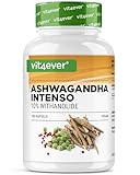 Ashwagandha - 180 Kapseln mit 750 mg reinem Extrakt - Premium: 10% Withanoliden - Laborgeprüft - Hohe Reinheit - Vegan - Hochdosiert - Premium Qualität