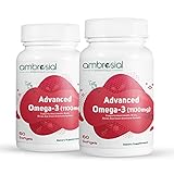Ambrosial Advanced Omega 3 1100 mg | 360 mg EPA & 240 mg DHA | Hohe Festigkeit | Pflegen Sie die Gesundheit von Herz und Immunsystem | (Pack of 2-120 Softgels)