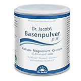 Dr. Jacob’s Basenpulver pur, 200 g Dose I Kalium, Magnesium, Calcium, Zink als Citrat und Laktat I Gezielter Mineralstoff- und Basen-Ausgleich* I 36 Portionen