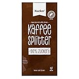 Xucker Schokolade Kaffeesplitter mit Xylit - Vollmilch Schokolade vegan ohne zugesetzten Zucker (38% Kakao) Schokoladentafel mit Xylitol gesüßt (80g)